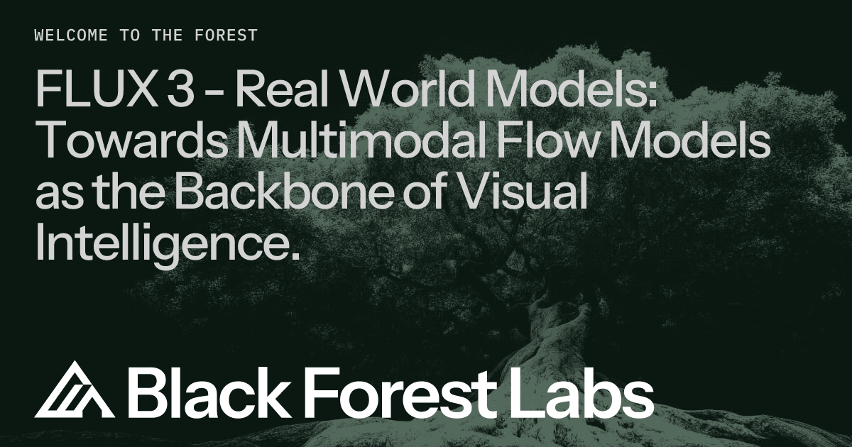 FLUX 3 — Real World Models: Towards Multimodal Flow Models as the Backbone of Visual Intelligence.