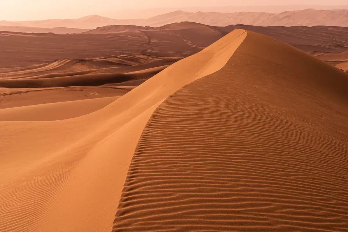 Sand dunes at sunset